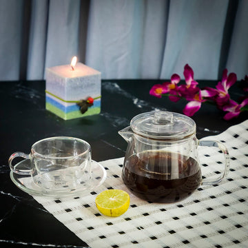 Chai Pot - Glass Tea Pot with Infuser & Lid (650 ml)